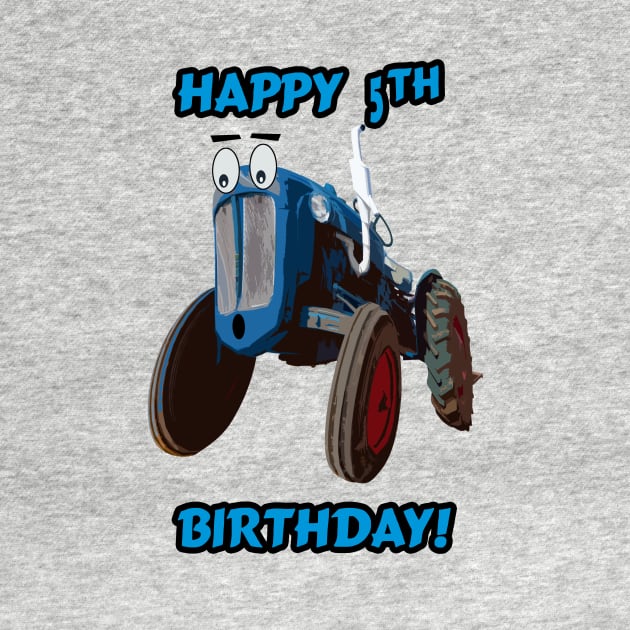 Happy 5th birthday tractor design by seadogprints